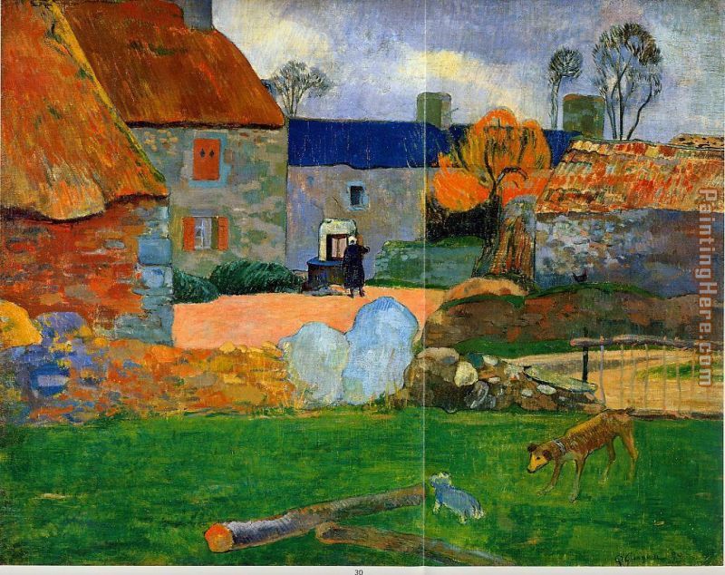 The Blue Roof painting - Paul Gauguin The Blue Roof art painting